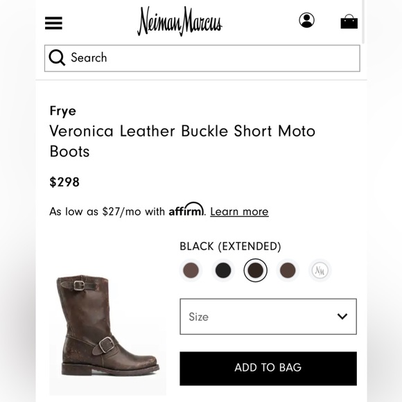 Frye Veronica Short Dark Brown Moto Boot - Picture 4 of 5